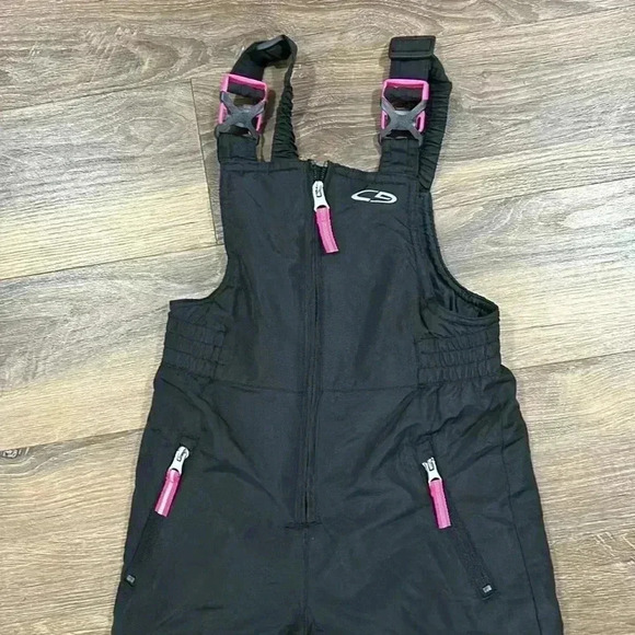 Champion Black Pink Winter Snow Ski Pant Overall Bibs Suspenders Girls X-Small - Picture 2 of 10